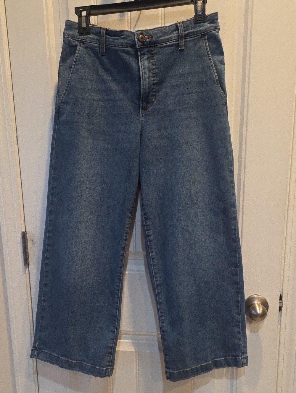 Ella Moss Classic Wide-Leg Cropped Jeans in Blue Wash